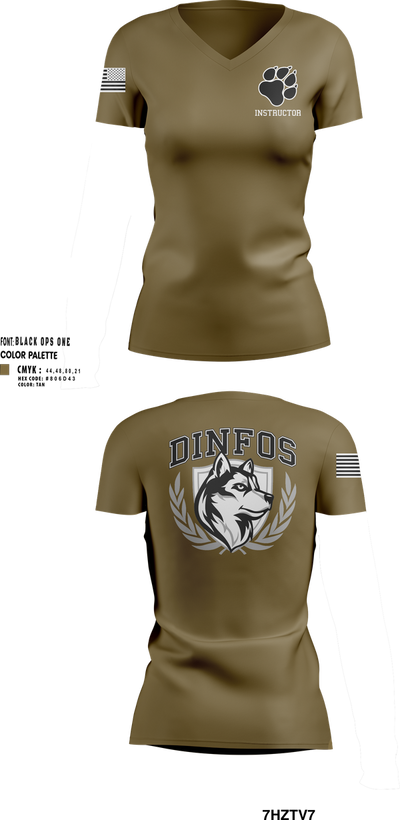 DINFOS (Defense Information School) 29284303 Women's Short Sleeve V-neck Shirt - 2