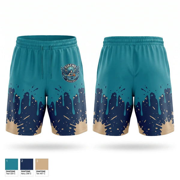 Athletic Shorts With Pockets, Siren's Academy, Women's Basketball, Teamtime, Team time, sublimation, custom sports apparel, team uniforms, spirit wear, spiritwear, sports uniforms, custom shirts, team store, custom team store, fundraiser sports, apparel fundraiser