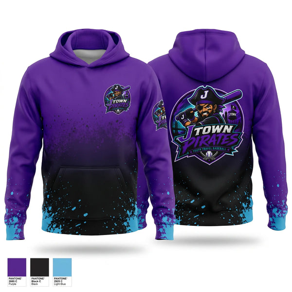 Hoodie, J-Town Pirates, Baseball, Teamtime, Team time, sublimation, custom sports apparel, team uniforms, spirit wear, spiritwear, sports uniforms, custom shirts, team store, custom team store, fundraiser sports, apparel fundraiser