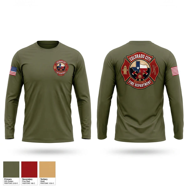 Long Sleeve Performance Shirt, Colorado City Fire Department, Fire Department, Teamtime, Team time, sublimation, custom sports apparel, team uniforms, spirit wear, spiritwear, sports uniforms, custom shirts, team store, custom team store, fundraiser sports, apparel fundraiser