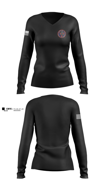 Det 172 30932663 Women's Long Sleeve V-neck Shirt - 101
