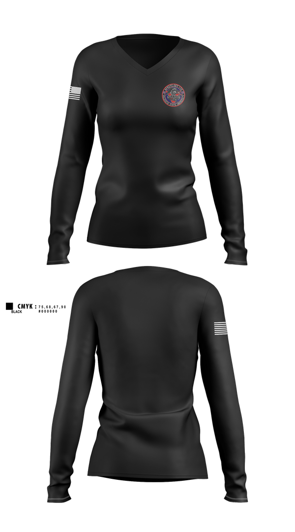 Womens Long Sleeve Vneck Shirt, Det 172, , Teamtime, Team time, sublimation, custom sports apparel, team uniforms, spirit wear, spiritwear, sports uniforms, custom shirts, team store, custom team store, fundraiser sports, apparel fundraiser