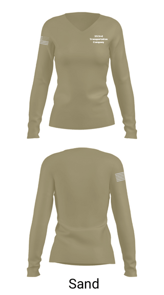 Women's Long Sleeve Vneck Shirt, 353rd Transportation Company, Army, Teamtime, Team time, sublimation, custom sports apparel, team uniforms, spirit wear, spiritwear, sports uniforms, custom shirts, team store, custom team store, fundraiser sports, apparel fundraiser