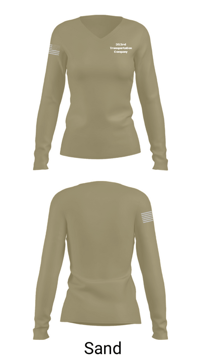 353rd Transportation Company 31276645 Women's Long Sleeve V-neck Shirt - 97