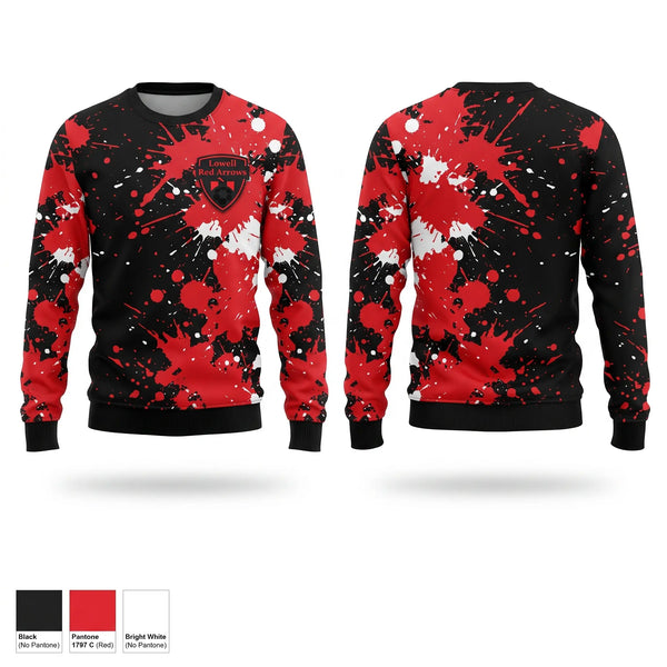 Crew Neck Sweatshirt, Lowell Red Arrows, Men's Soccer, Teamtime, Team time, sublimation, custom sports apparel, team uniforms, spirit wear, spiritwear, sports uniforms, custom shirts, team store, custom team store, fundraiser sports, apparel fundraiser