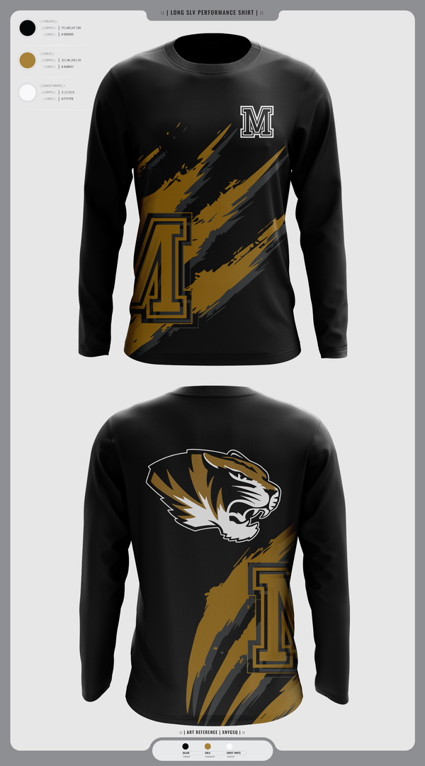 Long Sleeve Performance Shirt, Marceline Tigers, , Teamtime, Team time, sublimation, custom sports apparel, team uniforms, spirit wear, spiritwear, sports uniforms, custom shirts, team store, custom team store, fundraiser sports, apparel fundraiser