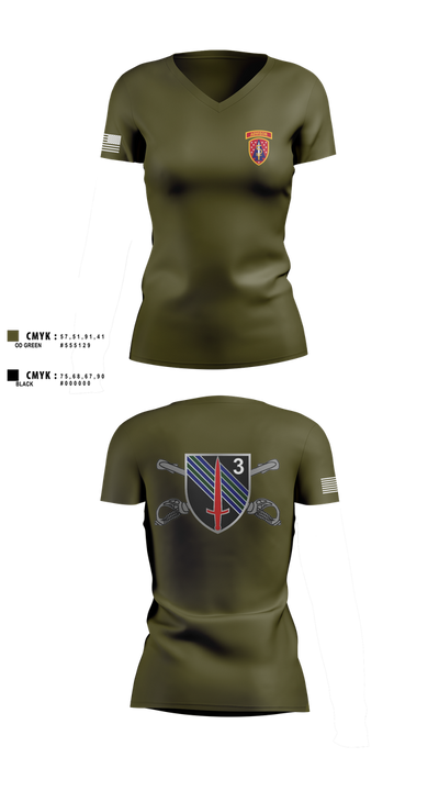 3rd SQDN, 5th SFAB Women's Short Sleeve V-neck Shirt - 1