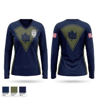 Womens Long Sleeve Vneck Shirt, City of LaPorte Police Department, Police, Teamtime, Team time, sublimation, custom sports apparel, team uniforms, spirit wear, spiritwear, sports uniforms, custom shirts, team store, custom team store, fundraiser sports, apparel fundraiser