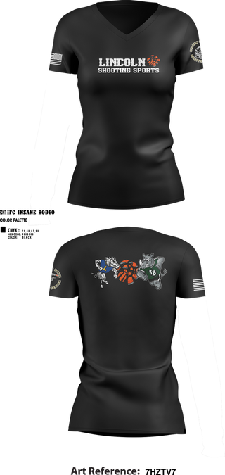 Womens Short Sleeve Vneck Shirt, Lincoln Shooting Sports, , Teamtime, Team time, sublimation, custom sports apparel, team uniforms, spirit wear, spiritwear, sports uniforms, custom shirts, team store, custom team store, fundraiser sports, apparel fundraiser