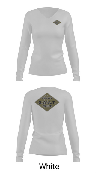 Womens Long Sleeve Vneck Shirt, Newark SWAT, Police, Teamtime, Team time, sublimation, custom sports apparel, team uniforms, spirit wear, spiritwear, sports uniforms, custom shirts, team store, custom team store, fundraiser sports, apparel fundraiser