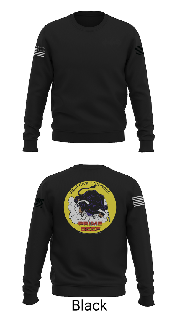 Crew Neck Sweatshirt, 185th CES, Navy, Teamtime, Team time, sublimation, custom sports apparel, team uniforms, spirit wear, spiritwear, sports uniforms, custom shirts, team store, custom team store, fundraiser sports, apparel fundraiser