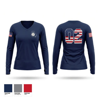 Womens Long Sleeve Vneck Shirt, Baltimore County Police Department - Woodlawn Precinct, Police, Teamtime, Team time, sublimation, custom sports apparel, team uniforms, spirit wear, spiritwear, sports uniforms, custom shirts, team store, custom team store, fundraiser sports, apparel fundraiser