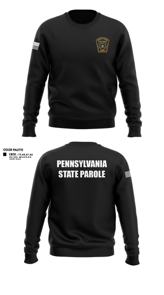 Crew Neck Sweatshirt, Pennsylvania State Parole, Police, Teamtime, Team time, sublimation, custom sports apparel, team uniforms, spirit wear, spiritwear, sports uniforms, custom shirts, team store, custom team store, fundraiser sports, apparel fundraiser