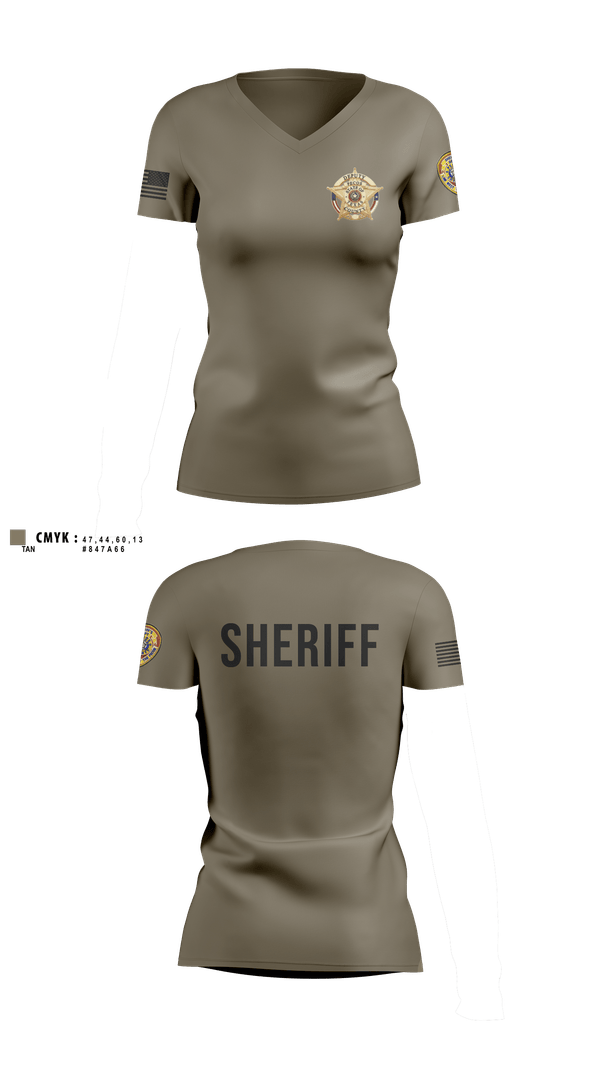Womens Short Sleeve Vneck Shirt, Pecos County Sheriff’s Office, Police, Teamtime, Team time, sublimation, custom sports apparel, team uniforms, spirit wear, spiritwear, sports uniforms, custom shirts, team store, custom team store, fundraiser sports, apparel fundraiser