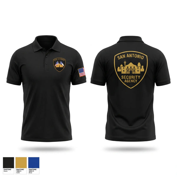 Short Sleeve Performance Polo, San Antonio security Agency, Police, Teamtime, Team time, sublimation, custom sports apparel, team uniforms, spirit wear, spiritwear, sports uniforms, custom shirts, team store, custom team store, fundraiser sports, apparel fundraiser