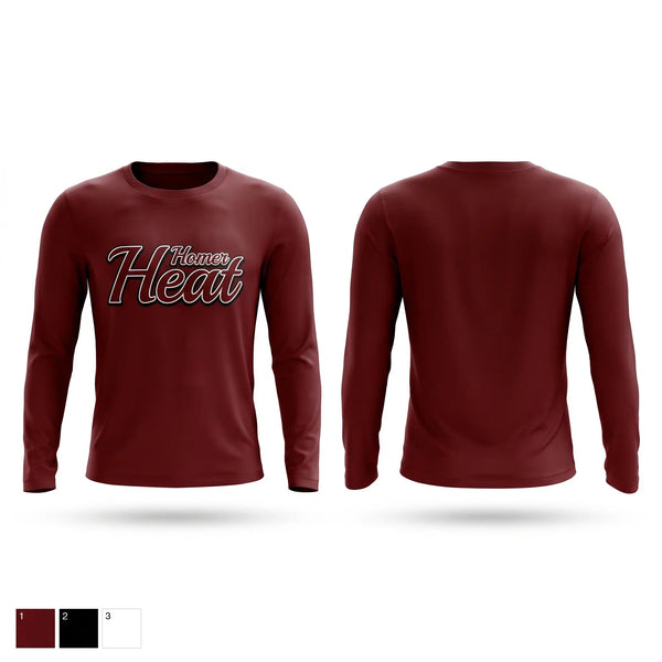 Long Sleeve Performance Shirt, Homer Heat, Softball, Teamtime, Team time, sublimation, custom sports apparel, team uniforms, spirit wear, spiritwear, sports uniforms, custom shirts, team store, custom team store, fundraiser sports, apparel fundraiser