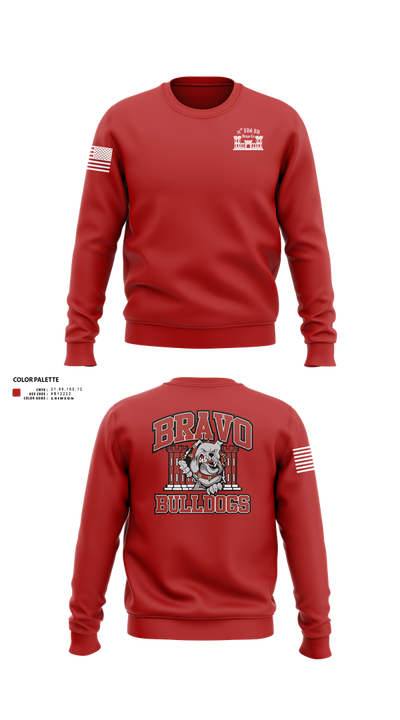 Bravo Company “Bulldogs” 31st Engineer Battalion 91447839 Crew Neck Sweatshirt - 5