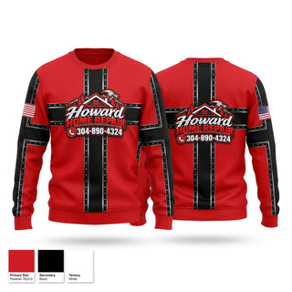 Crew Neck Sweatshirt, Howard Home Repair, , Teamtime, Team time, sublimation, custom sports apparel, team uniforms, spirit wear, spiritwear, sports uniforms, custom shirts, team store, custom team store, fundraiser sports, apparel fundraiser