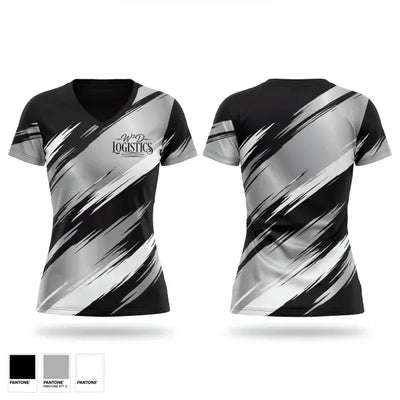 W3D Logistics 69406369 Women's Short Sleeve V-neck Shirt - 1