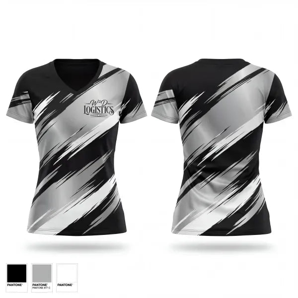 Womens Short Sleeve Vneck Shirt, W3D Logistics, Bowling, Teamtime, Team time, sublimation, custom sports apparel, team uniforms, spirit wear, spiritwear, sports uniforms, custom shirts, team store, custom team store, fundraiser sports, apparel fundraiser