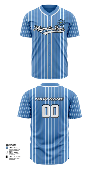 Full Button Baseball Jersey, MAGNOLIA BOYS, Baseball, Teamtime, Team time, sublimation, custom sports apparel, team uniforms, spirit wear, spiritwear, sports uniforms, custom shirts, team store, custom team store, fundraiser sports, apparel fundraiser