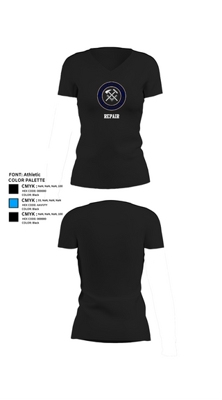 Womens Short Sleeve Vneck Shirt, Repair, , Teamtime, Team time, sublimation, custom sports apparel, team uniforms, spirit wear, spiritwear, sports uniforms, custom shirts, team store, custom team store, fundraiser sports, apparel fundraiser