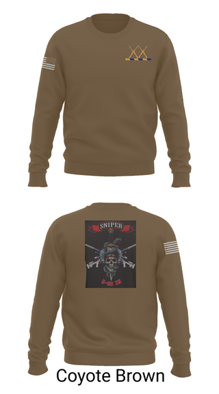 Crew Neck Sweatshirt, 5-20 Infantry, Sniper section, Army, Teamtime, Team time, sublimation, custom sports apparel, team uniforms, spirit wear, spiritwear, sports uniforms, custom shirts, team store, custom team store, fundraiser sports, apparel fundraiser
