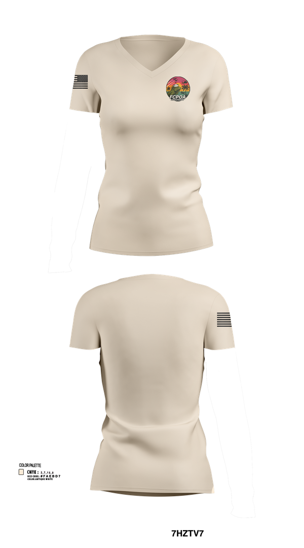 Womens Short Sleeve Vneck Shirt, USSOUTHCOM FCPOA, , Teamtime, Team time, sublimation, custom sports apparel, team uniforms, spirit wear, spiritwear, sports uniforms, custom shirts, team store, custom team store, fundraiser sports, apparel fundraiser