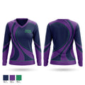 Rochester Curling Club Women's Long Sleeve V-neck Shirt - 1