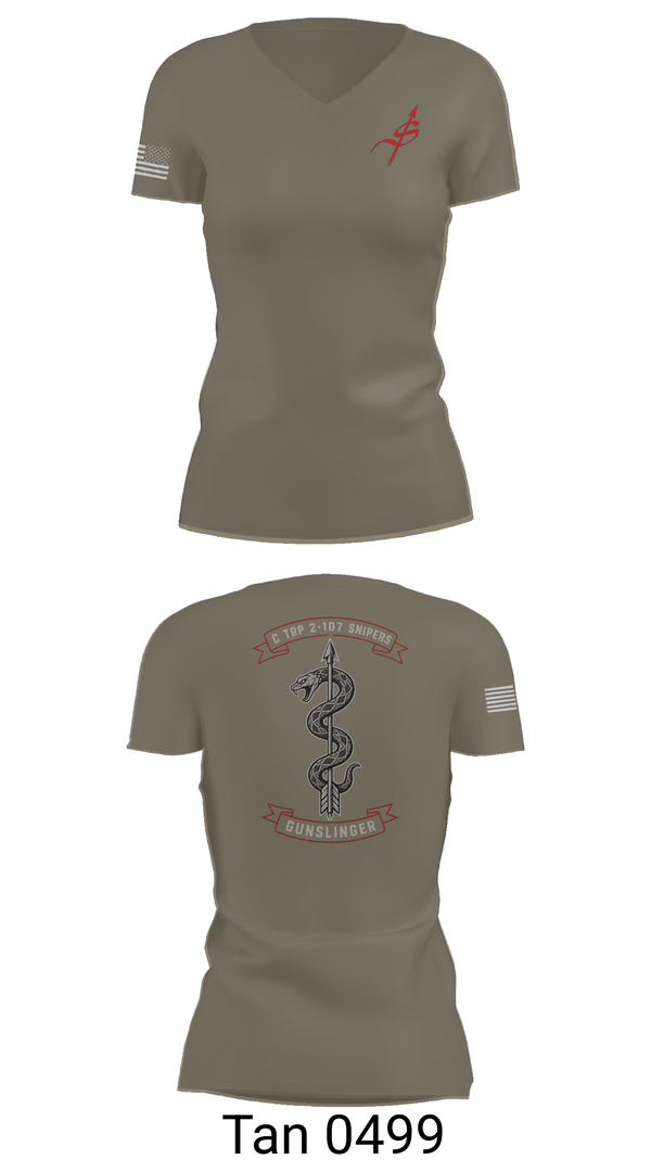 Womens Short Sleeve Vneck Shirt, Gunslinger, Army, Teamtime, Team time, sublimation, custom sports apparel, team uniforms, spirit wear, spiritwear, sports uniforms, custom shirts, team store, custom team store, fundraiser sports, apparel fundraiser