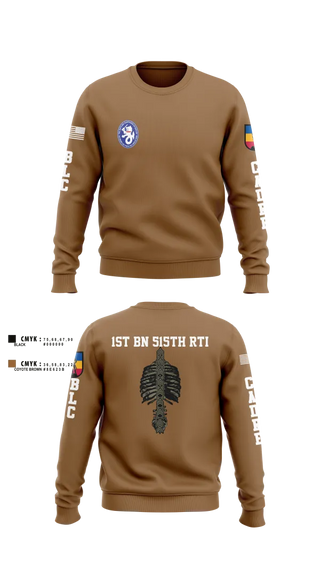 Crew Neck Sweatshirt, 1st BN 515th RTI, Army, Teamtime, Team time, sublimation, custom sports apparel, team uniforms, spirit wear, spiritwear, sports uniforms, custom shirts, team store, custom team store, fundraiser sports, apparel fundraiser