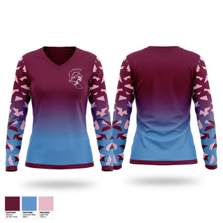 Womens Long Sleeve Vneck Shirt, Saint Joseph-Ogden High School Soccer, Men's Soccer, Teamtime, Team time, sublimation, custom sports apparel, team uniforms, spirit wear, spiritwear, sports uniforms, custom shirts, team store, custom team store, fundraiser sports, apparel fundraiser