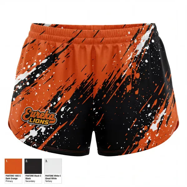Womens Shorts, Eureka Lions, Softball, Teamtime, Team time, sublimation, custom sports apparel, team uniforms, spirit wear, spiritwear, sports uniforms, custom shirts, team store, custom team store, fundraiser sports, apparel fundraiser
