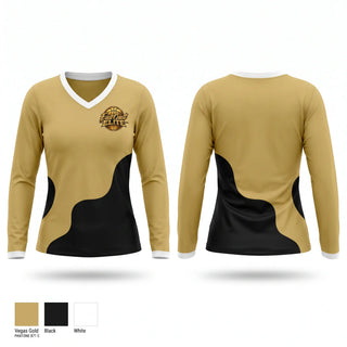 Womens Long Sleeve Vneck Shirt, East Coast Elite, Men's Basketball, Teamtime, Team time, sublimation, custom sports apparel, team uniforms, spirit wear, spiritwear, sports uniforms, custom shirts, team store, custom team store, fundraiser sports, apparel fundraiser