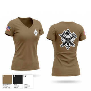 Womens Short Sleeve Vneck Shirt, 3rd Platoon Cco 2-37 AR, Army, Teamtime, Team time, sublimation, custom sports apparel, team uniforms, spirit wear, spiritwear, sports uniforms, custom shirts, team store, custom team store, fundraiser sports, apparel fundraiser