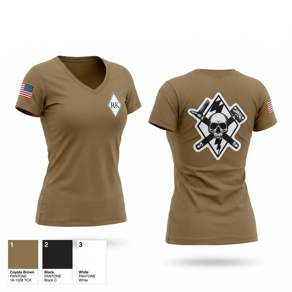 Womens Short Sleeve Vneck Shirt, 3rd Platoon Cco 2-37 AR, Army, Teamtime, Team time, sublimation, custom sports apparel, team uniforms, spirit wear, spiritwear, sports uniforms, custom shirts, team store, custom team store, fundraiser sports, apparel fundraiser