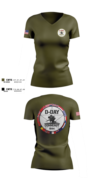 D-Day Ohio, Inc Women's Short Sleeve V-neck Shirt - 2