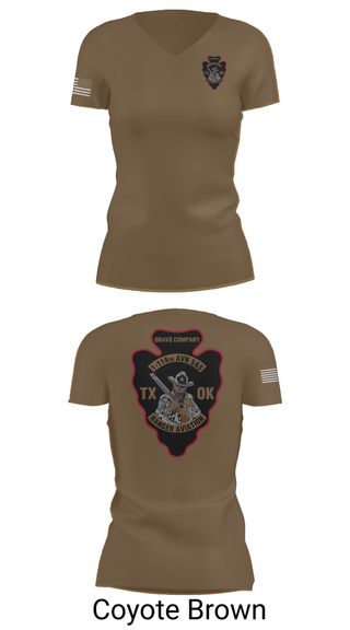 Womens Short Sleeve Vneck Shirt, B CO 1-114TH AVN S&S, Army, Teamtime, Team time, sublimation, custom sports apparel, team uniforms, spirit wear, spiritwear, sports uniforms, custom shirts, team store, custom team store, fundraiser sports, apparel fundraiser