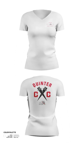 Womens Short Sleeve Vneck Shirt, Quinter Bulldogs, Cross Country, Teamtime, Team time, sublimation, custom sports apparel, team uniforms, spirit wear, spiritwear, sports uniforms, custom shirts, team store, custom team store, fundraiser sports, apparel fundraiser