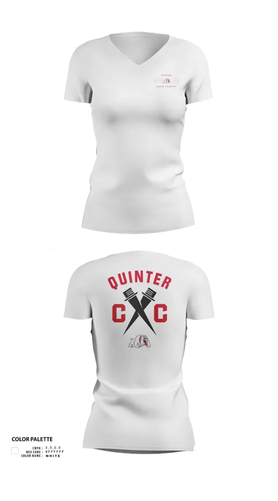 Quinter Bulldogs 74495795 Women's Short Sleeve V-neck Shirt - 22