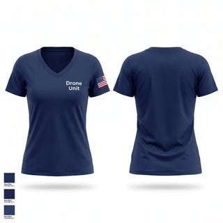 Womens Short Sleeve Vneck Shirt, Drone Unit, Police, Teamtime, Team time, sublimation, custom sports apparel, team uniforms, spirit wear, spiritwear, sports uniforms, custom shirts, team store, custom team store, fundraiser sports, apparel fundraiser