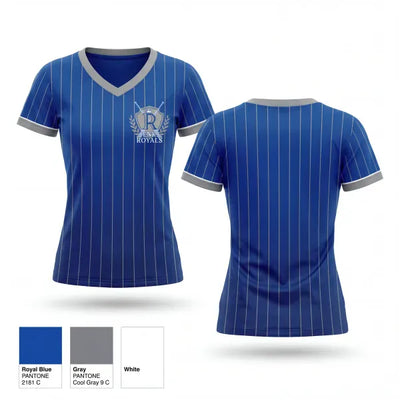 Royals 39237218 Women's Short Sleeve V-neck Shirt - 1