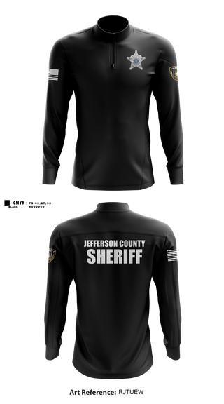 Quarter Zip Jacket, Jefferson County Sheriff's Office, Police, Teamtime, Team time, sublimation, custom sports apparel, team uniforms, spirit wear, spiritwear, sports uniforms, custom shirts, team store, custom team store, fundraiser sports, apparel fundraiser