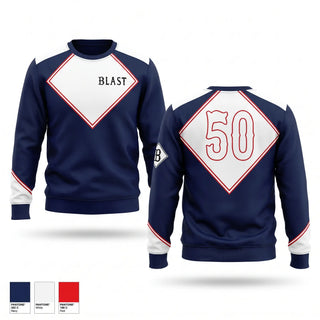 Crew Neck Sweatshirt, Blast Baseball, Baseball, Teamtime, Team time, sublimation, custom sports apparel, team uniforms, spirit wear, spiritwear, sports uniforms, custom shirts, team store, custom team store, fundraiser sports, apparel fundraiser