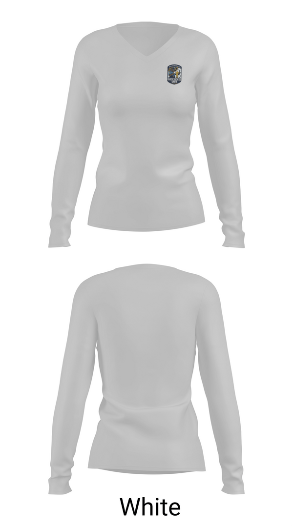 Womens Long Sleeve Vneck Shirt, New Jersey State Police - IT Services Unit, Police, Teamtime, Team time, sublimation, custom sports apparel, team uniforms, spirit wear, spiritwear, sports uniforms, custom shirts, team store, custom team store, fundraiser sports, apparel fundraiser
