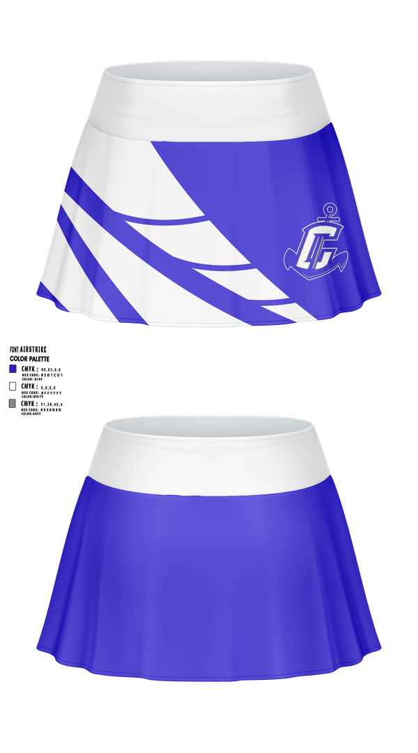 Skort, Cumberland Jr. Clippers Football & Cheer, , Teamtime, Team time, sublimation, custom sports apparel, team uniforms, spirit wear, spiritwear, sports uniforms, custom shirts, team store, custom team store, fundraiser sports, apparel fundraiser
