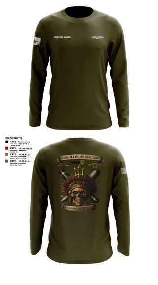 Long Sleeve Performance Shirt, USS Illinois (SSN 786), , Teamtime, Team time, sublimation, custom sports apparel, team uniforms, spirit wear, spiritwear, sports uniforms, custom shirts, team store, custom team store, fundraiser sports, apparel fundraiser