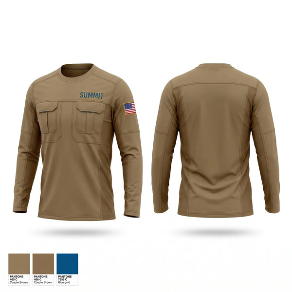 Long Sleeve Performance Shirt, Summit, Army, Teamtime, Team time, sublimation, custom sports apparel, team uniforms, spirit wear, spiritwear, sports uniforms, custom shirts, team store, custom team store, fundraiser sports, apparel fundraiser