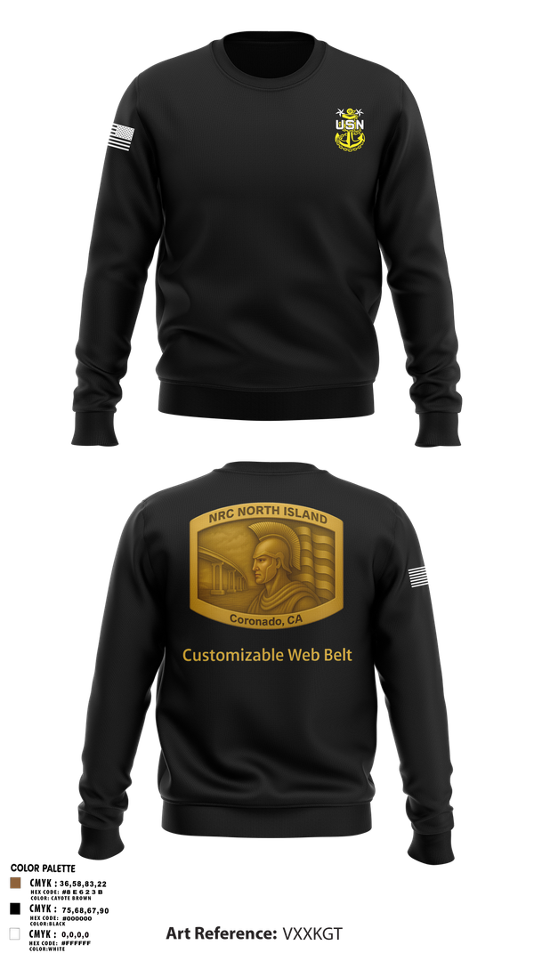 Crew Neck Sweatshirt, NRC NORTH ISLAND, Navy, Teamtime, Team time, sublimation, custom sports apparel, team uniforms, spirit wear, spiritwear, sports uniforms, custom shirts, team store, custom team store, fundraiser sports, apparel fundraiser