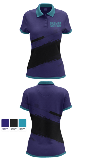 Womens Short Sleeve Performance Polo, Columbia Lady Knights, Cheer, Teamtime, Team time, sublimation, custom sports apparel, team uniforms, spirit wear, spiritwear, sports uniforms, custom shirts, team store, custom team store, fundraiser sports, apparel fundraiser